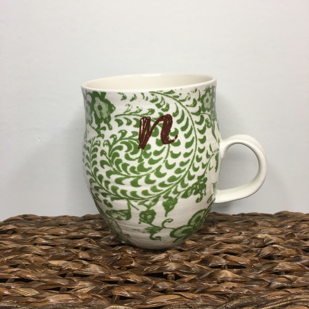 Anthropologie homegrown monogrammed letter mug